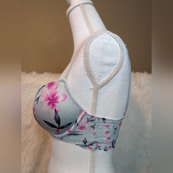 PINK Victoria’s Secret Date Push Up Lace & Floral Satin Size 32C - Picture 5 of 16